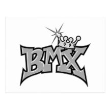 BMX king text design grayscale Post Cards