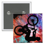 BMX on Rusty Grunge Pinback Button