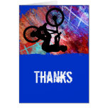 BMX on Rusty Grunge Thanks Greeting Cards