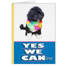 BO Obama YES WE CANine Greeting Card