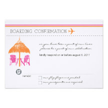 Boarding Pass RSVP Card Custom Invitation