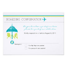 Boarding Pass RSVP Card Personalised Announcement