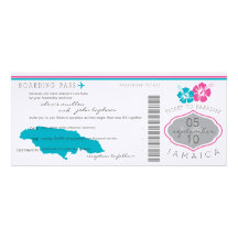 Boarding Pass to Jamaica Wedding Invitation