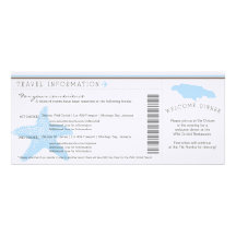 Boarding Pass to Jamaica Wedding Travel Info Personalised Invites