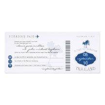 Boarding Pass to Thailand Wedding Invitation