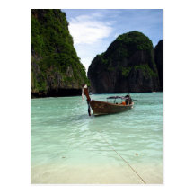 Boat and Beach Post Card