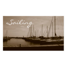 Boat Business Cards Sailing Harbour Sepia
