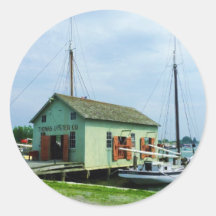 Boat By Oyster Shack Sticker