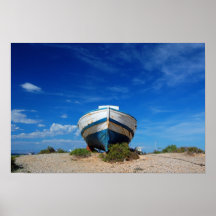 Boat on the rocks print
