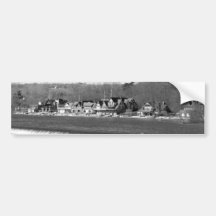 Boathouse Row winter b/w Bumper Stickers