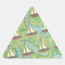 boats and paisley triangle sticker