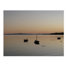 Boats At Dusk Postcards