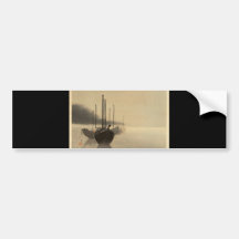 Boats in the Mist by Seitei Watanabe 1851- 1918 Bumper Stickers