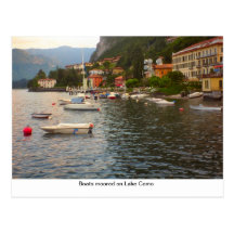 Boats moored on Lake Como Post Cards