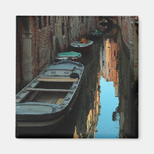 Boats on Canal Water Venice Italy Buildings Magnets
