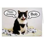 Bob Tuxedo Cat Birthday Humour Card