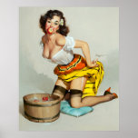 Bobbing for Apples Pin Up Print