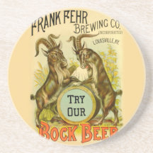 Bock Beer Goats Coasters