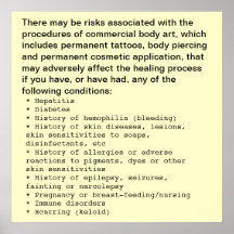 Body Art Disclosure Posters