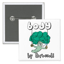 Body by Broccoli Pinback Button