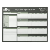 Body Madness Personal Trainer Workout Log Notepad