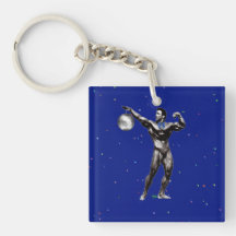 bodybuilder likes disco acrylic keychains