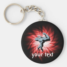 Bodybuilder; red keychain