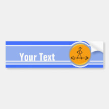 Bodybuilding; blue & orange bumper sticker