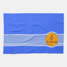 Bodybuilding; blue & orange hand towel