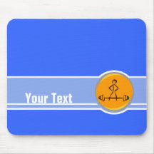 Bodybuilding; blue & orange mouse pad