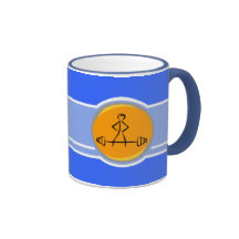 Bodybuilding; blue & orange mug