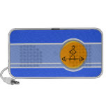 Bodybuilding; blue & orange notebook speakers