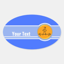 Bodybuilding; blue & orange oval sticker