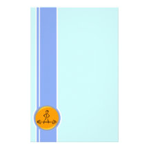 Bodybuilding; blue & orange stationery design