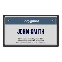 Bodyguard Cool Car License Plate Business Card Templates