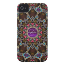 Bohemian Tapestry Art Monogram CaseMate iPhone 4 Covers