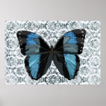 Boho Blue Butterfly Art Print