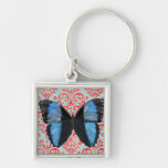 Boho Blue Butterfly Keychain