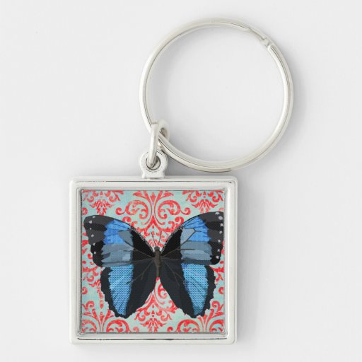 Boho Blue Butterfly Keychain
