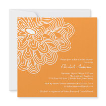 Bold Bloom Orange & White Bridal Shower Invitation