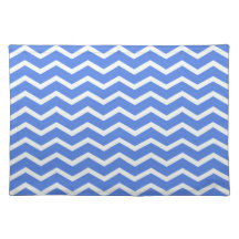 Bold Chevron Modern Stripes Freshwater Blue Place Mat