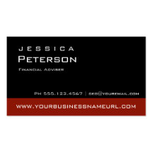 Bold Colour Red Financial Advisor Business Cards