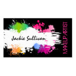 Bold Colour Splash Makeup Artist Business Cards