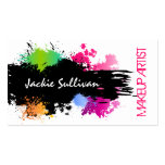 Bold Colour Splash Makeup Artist Business Cards