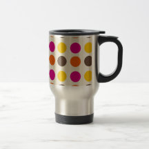 Bold Colourful Orange Pink Yellow Brown Polka Dots Mugs