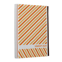 Bold diagonal stripes orange personalised iPad caseable cases