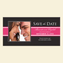 Bold Fuchsia Stripe Save the Date Announcement photo cards
