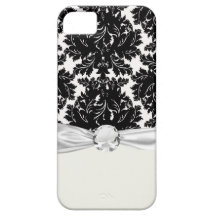 bold intricate black damask on white iPhone 5 cover