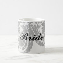 bold intricate black damask on white coffee mugs