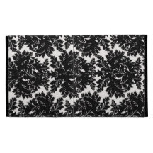 bold intricate black damask on white iPad case